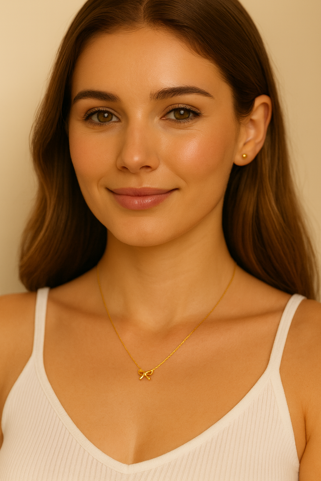 9ct Yellow Gold Bow Necklace