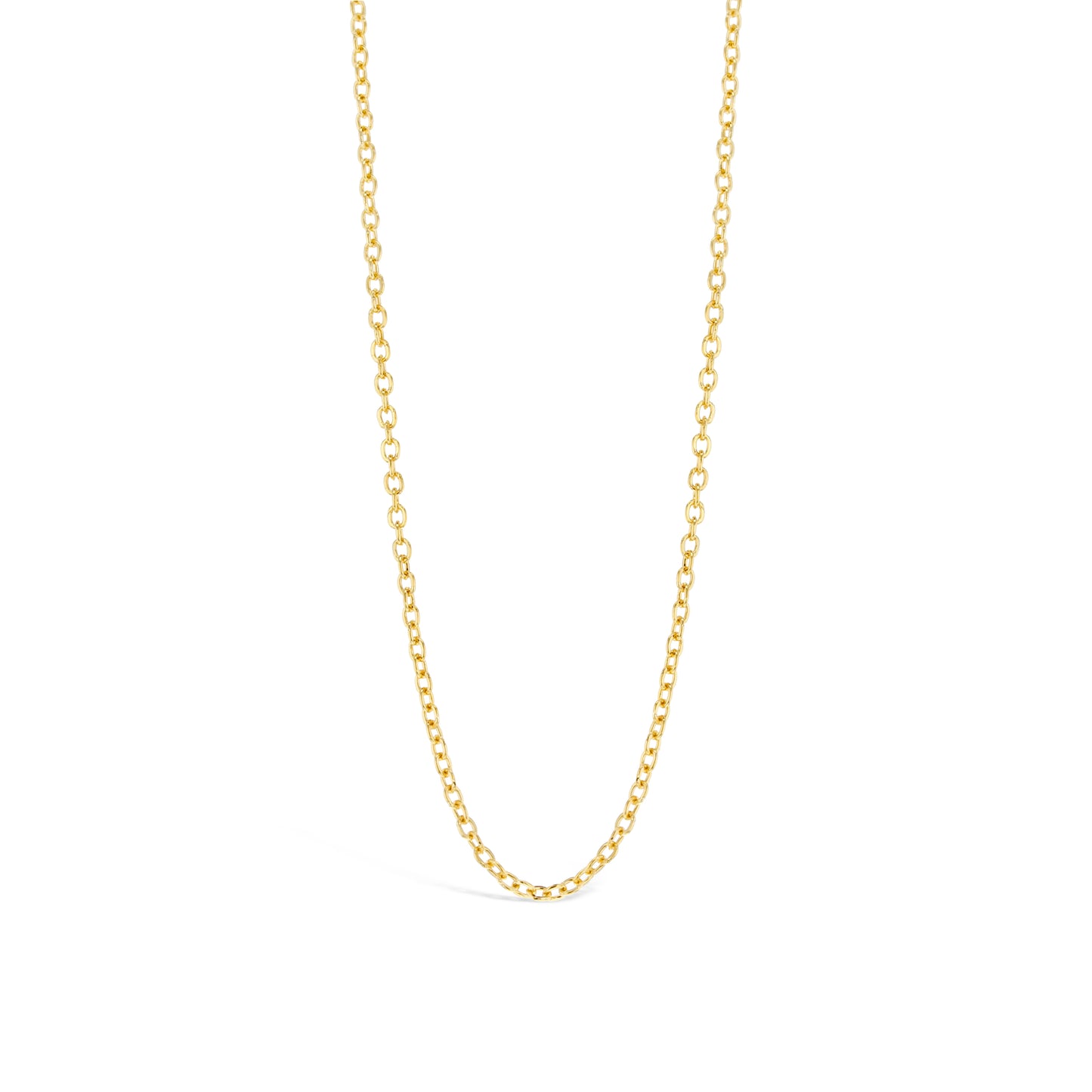 9ct Yellow Gold Hand-Hammered Fine Chain – Solid Gold Cable Chain (1.3mm), 40–60cm