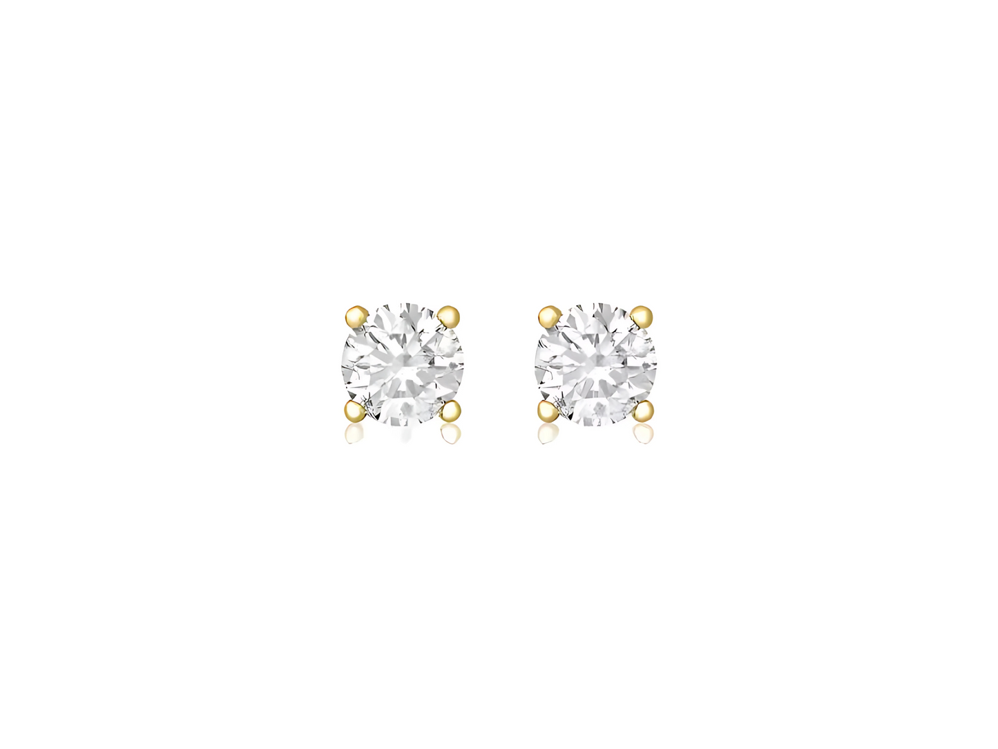 Pair of cubic stud earrings on a white background