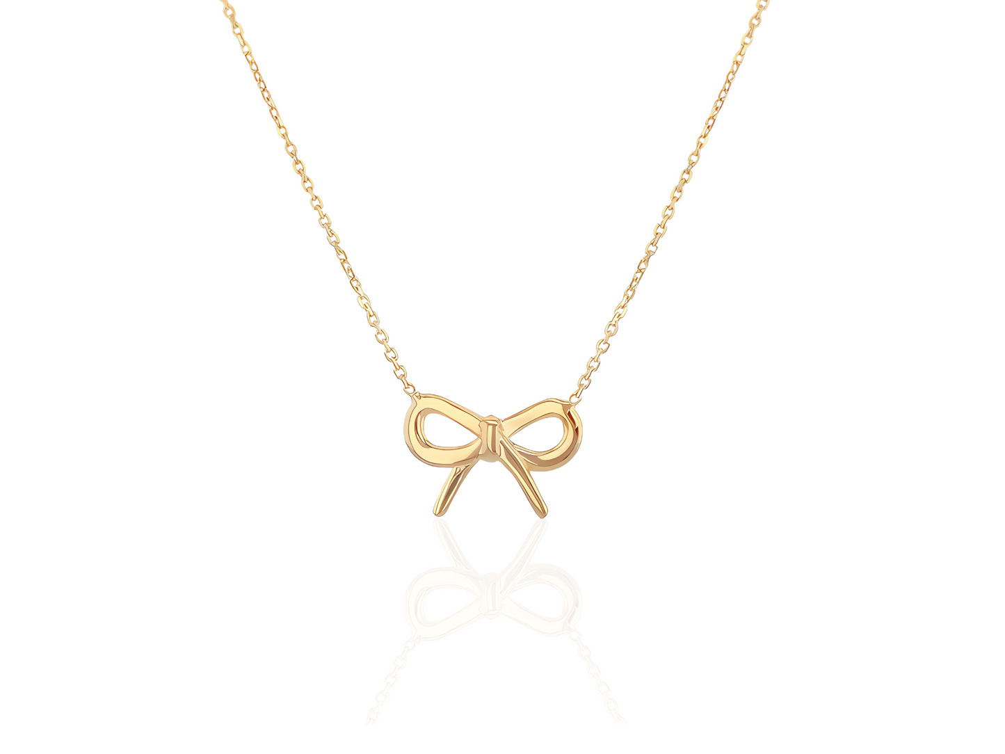 9ct Yellow Gold Bow Necklace