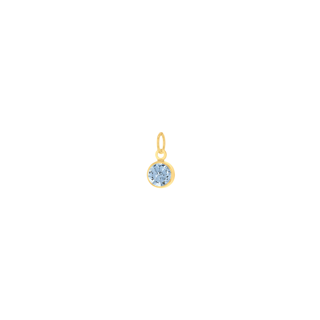 9ct Yellow Gold Mini 3.5mm Birthstone CZ Charm Pendant - RubyJade
