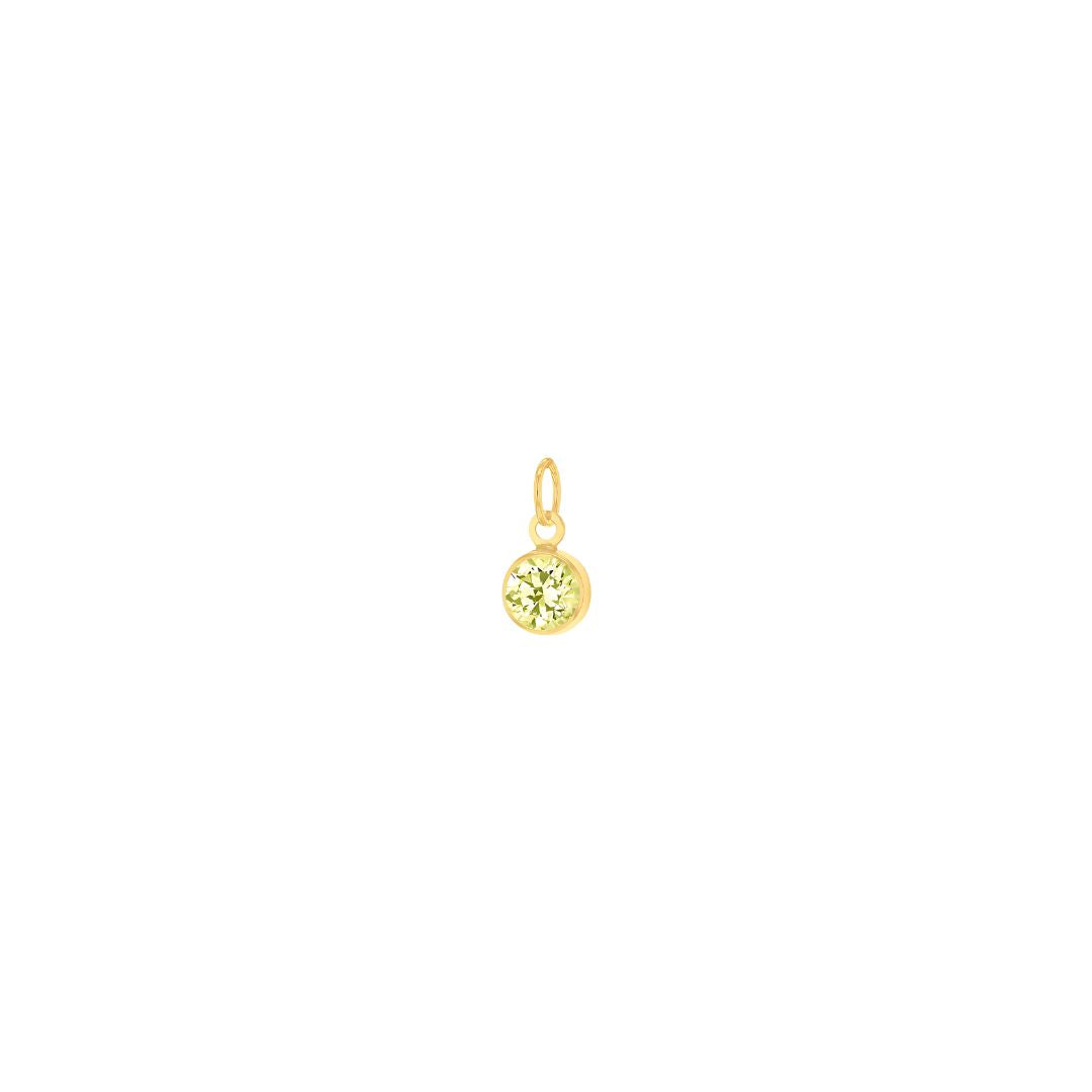 9ct Yellow Gold Mini 3.5mm Birthstone CZ Charm Pendant - RubyJade