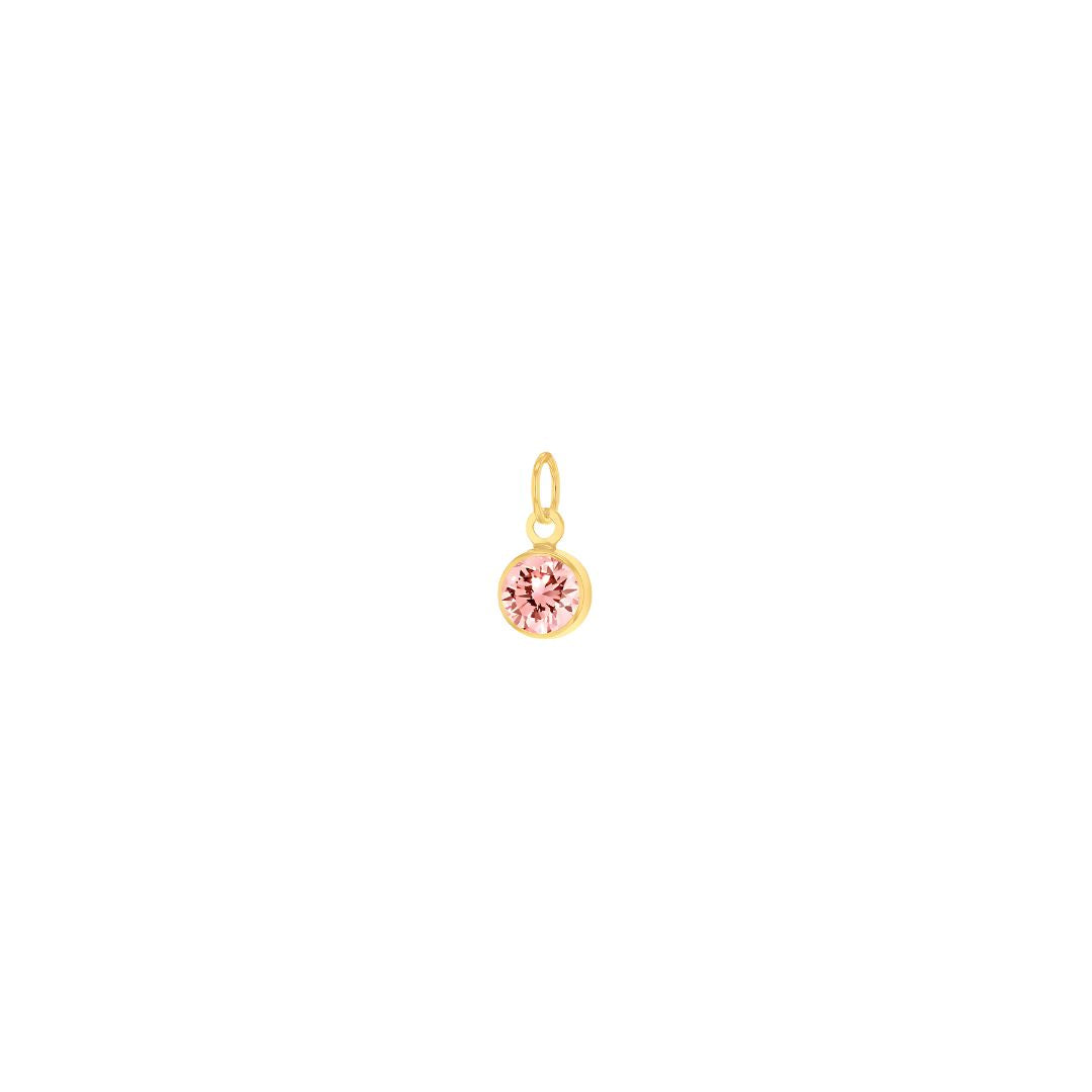 9ct Yellow Gold Mini 3.5mm Birthstone CZ Charm Pendant - RubyJade