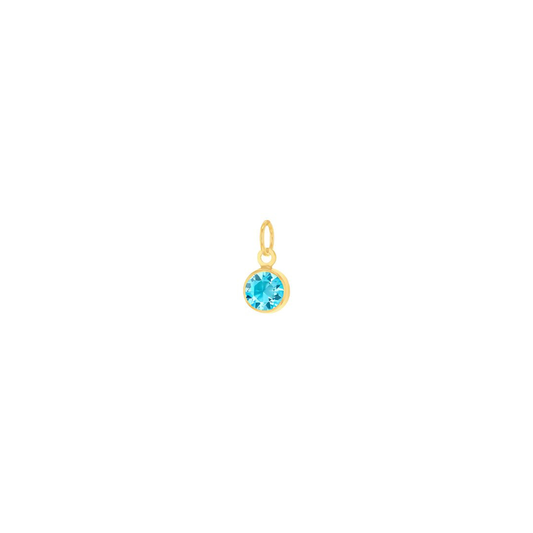 9ct Yellow Gold Mini 3.5mm Birthstone CZ Charm Pendant - RubyJade