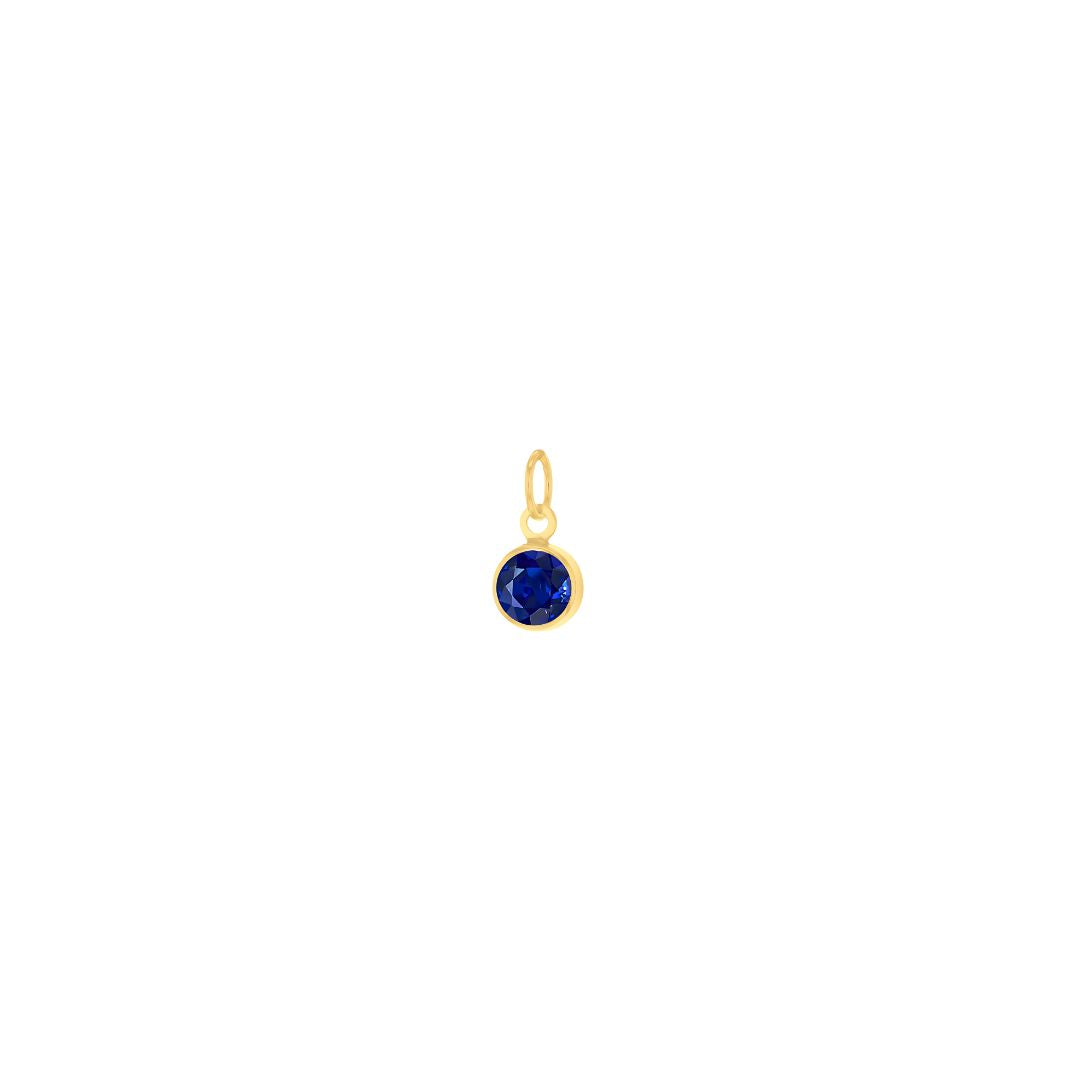 9ct Yellow Gold Mini 3.5mm Birthstone CZ Charm Pendant - RubyJade
