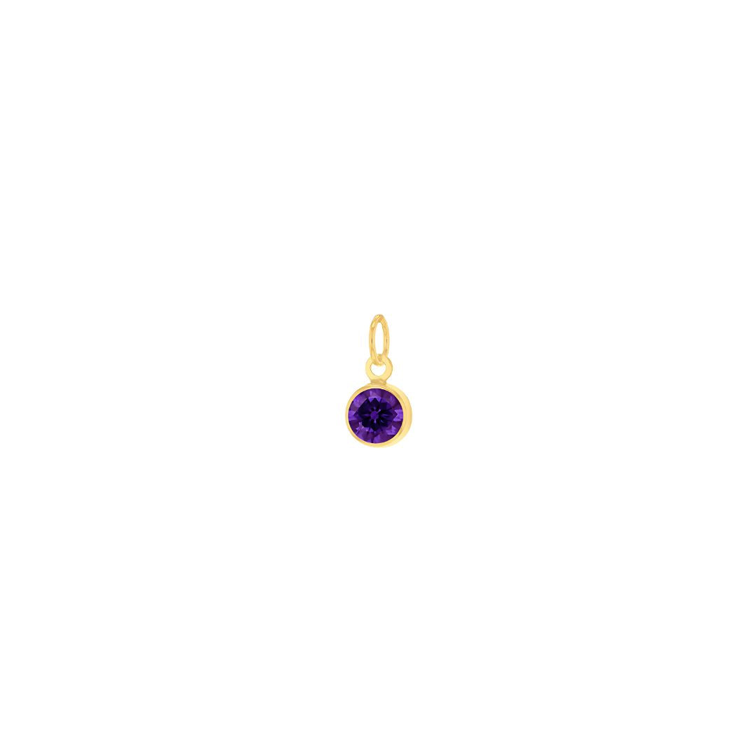 9ct Yellow Gold Mini 3.5mm Birthstone CZ Charm Pendant - RubyJade