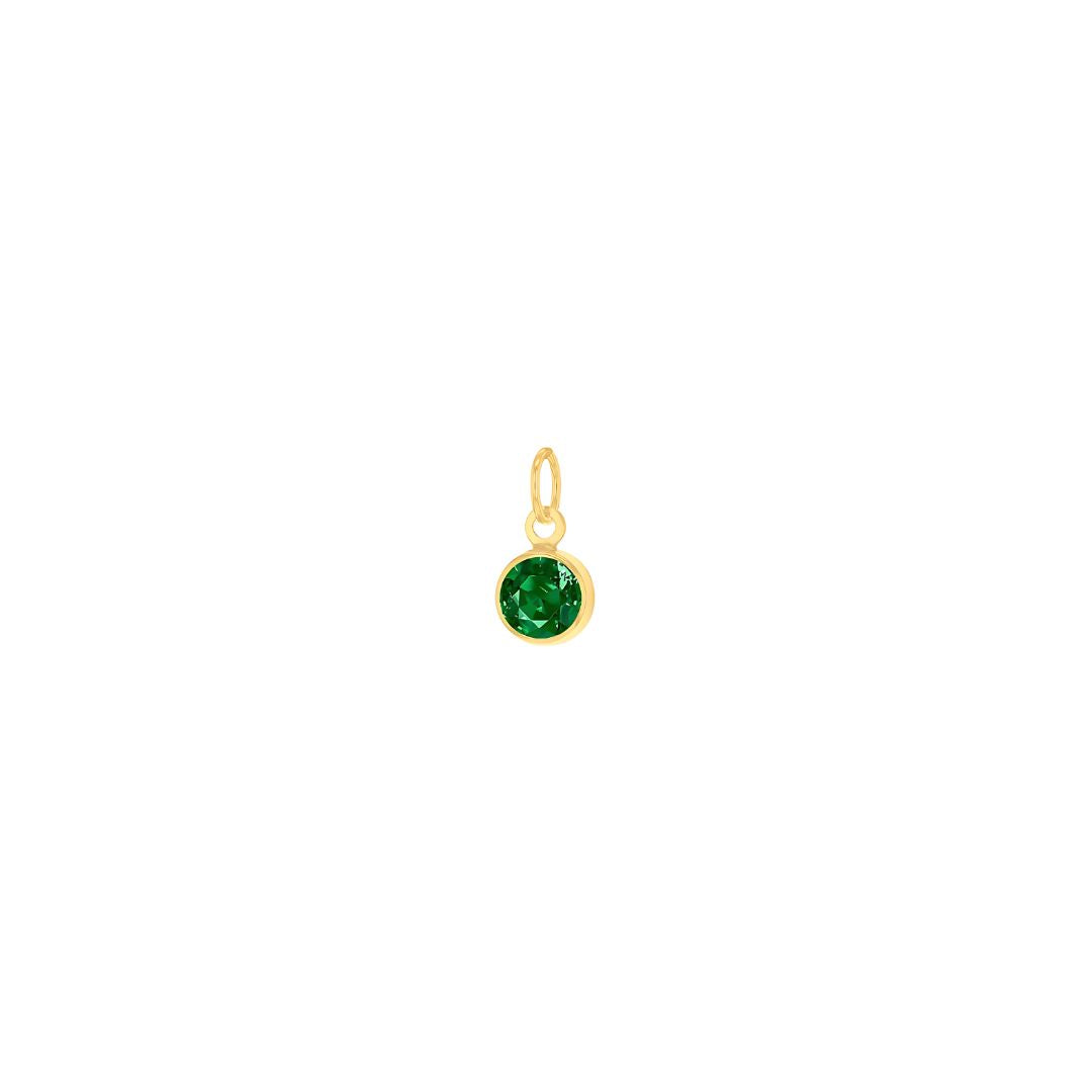 9ct Yellow Gold Mini 3.5mm Birthstone CZ Charm Pendant - RubyJade