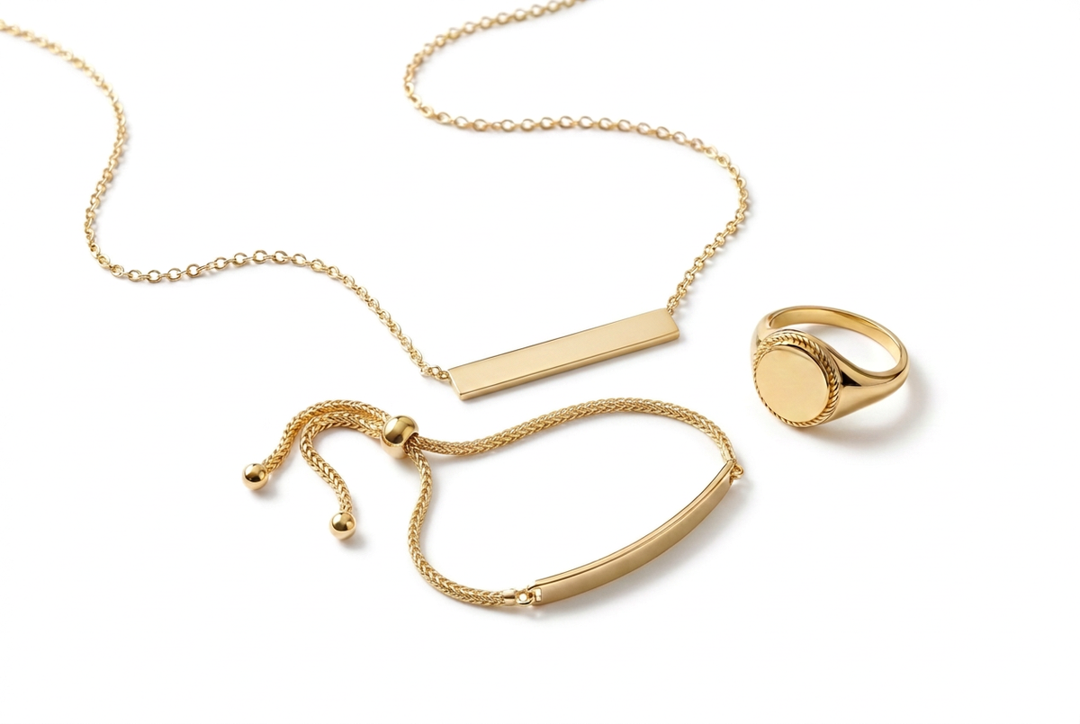 Refined Personalised Jewellery collection flat lay