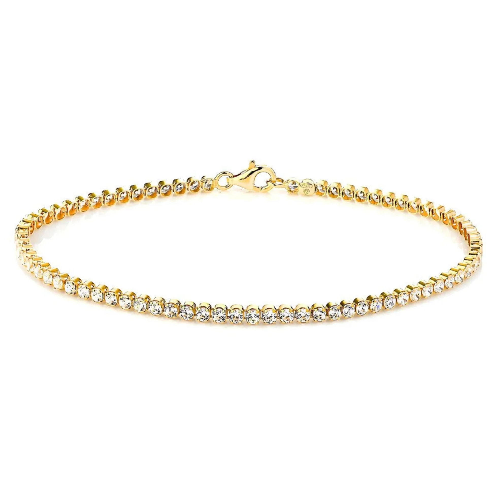 Gold-Plated Tennis Bracelet with Cubic Zirconia