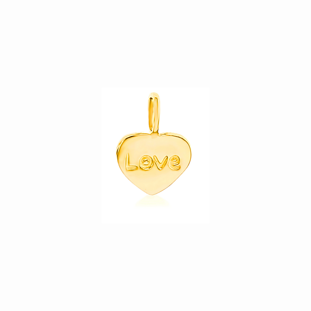 9 Carat Yellow Gold Flat Heart Love Charm - RubyJade 