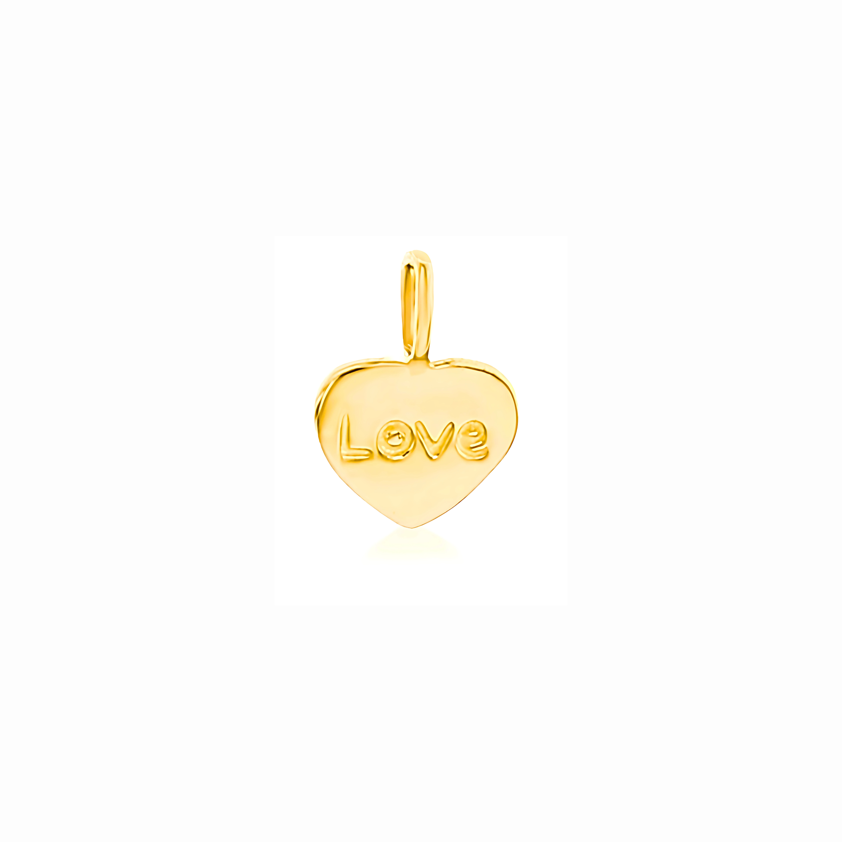 9 Carat Yellow Gold Flat Heart Love Charm - RubyJade 