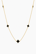 Black Onyx Clover Necklace