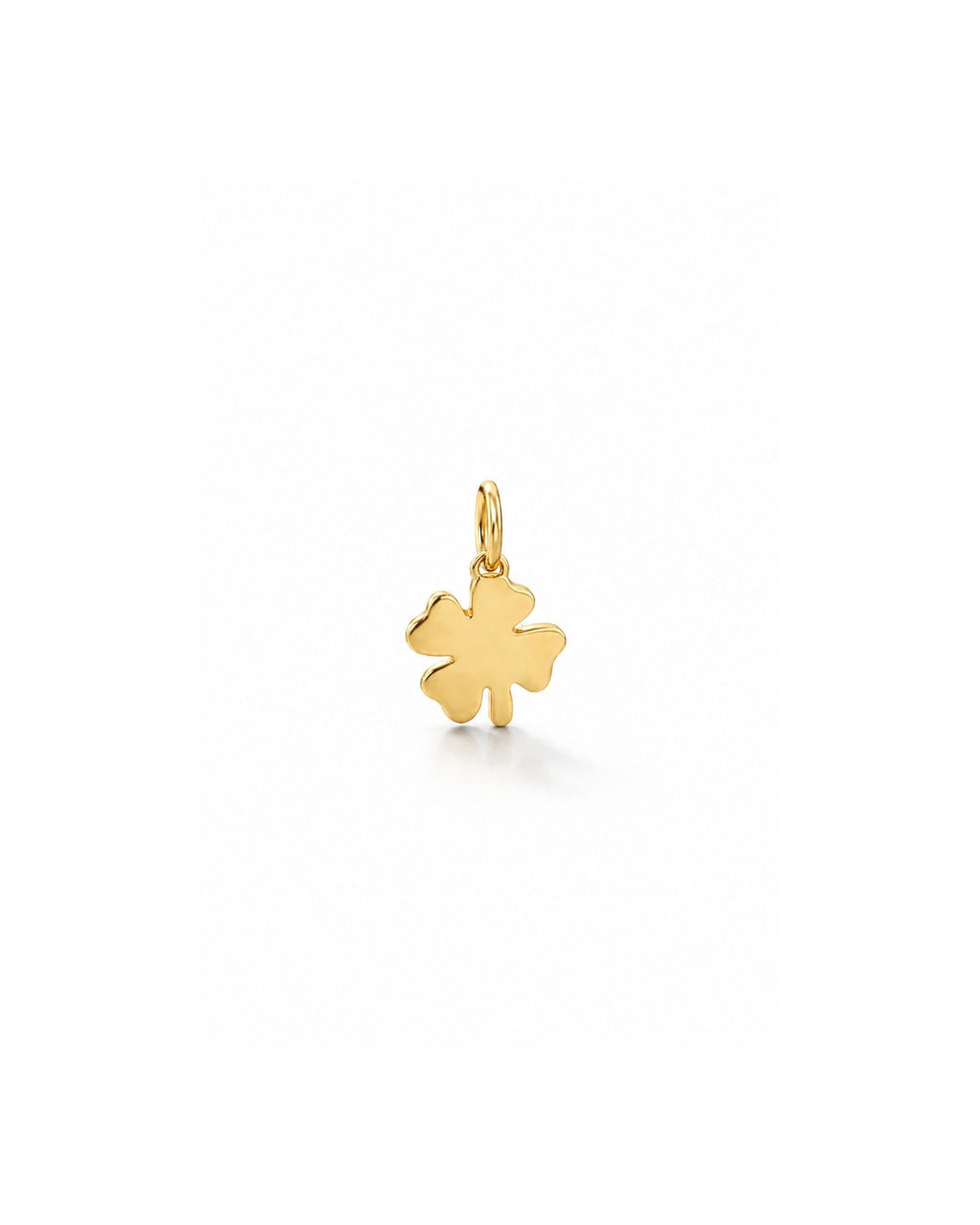 9ct Gold Four Leaf Clover Mini Charm on White Background