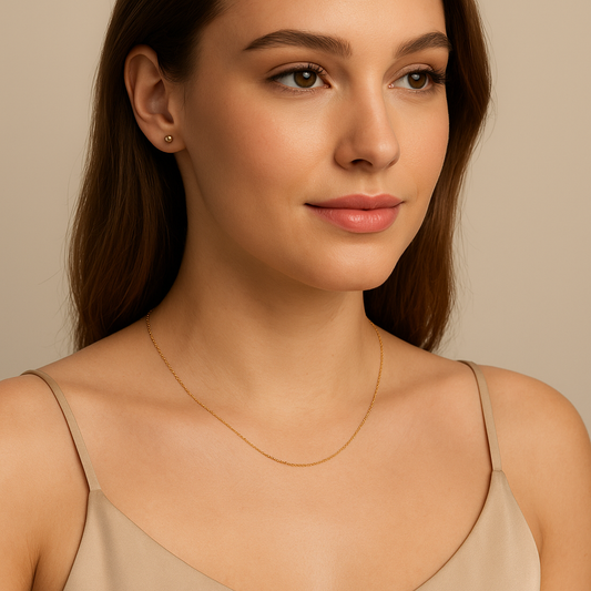 9ct Yellow Gold Cable Chain – Hammered Fine Chain 1.3mm | RUBYJADE