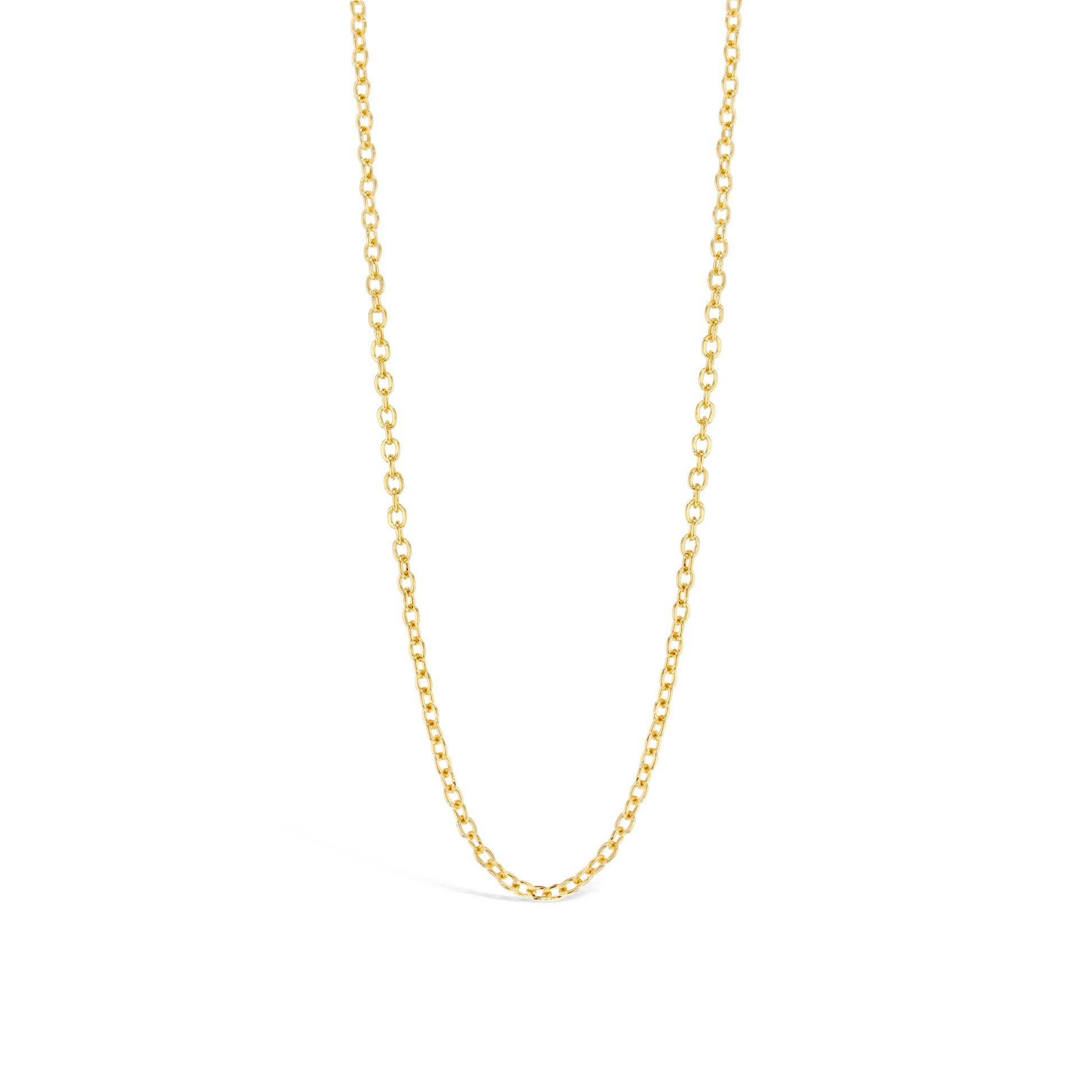 9ct Yellow Gold Hand-Hammered Fine Chain – Solid Gold Cable Chain (1.3mm), 40–60cm