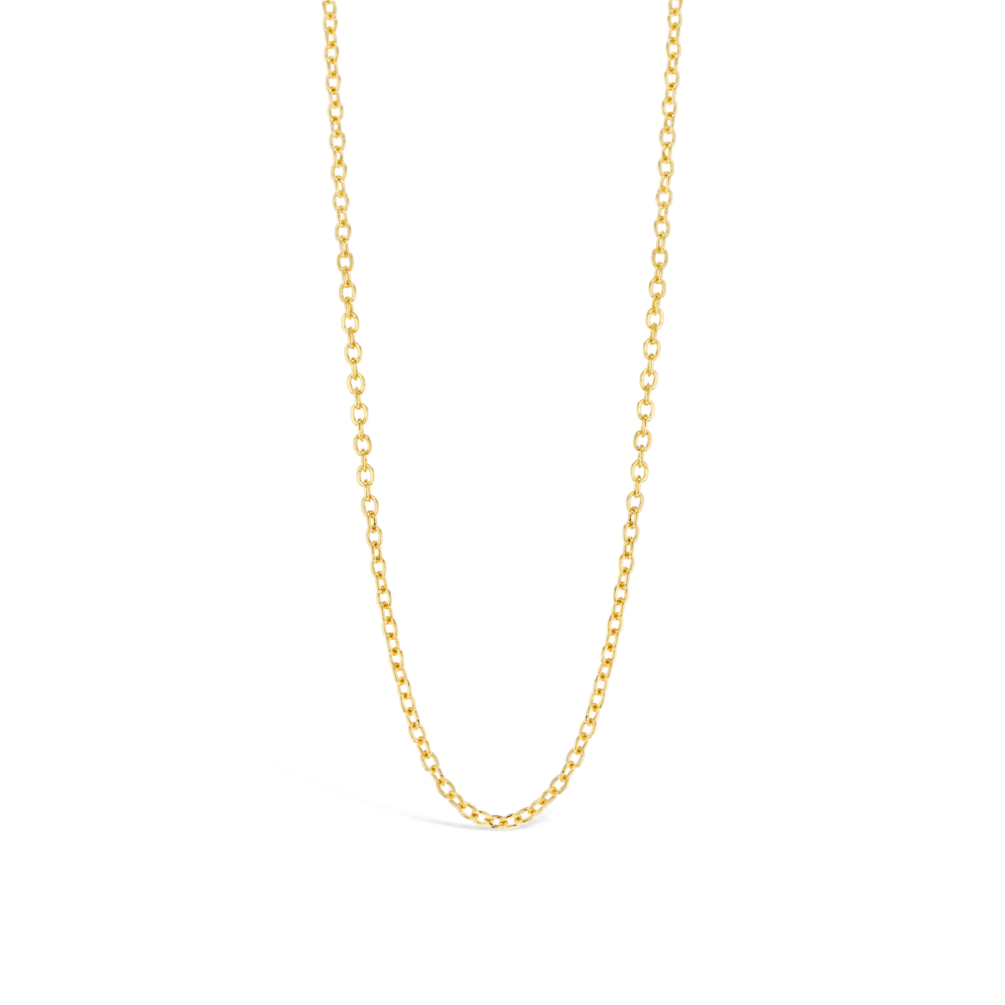9ct Yellow Gold Hand-Hammered Fine Chain – Solid Gold Cable Chain (1.3mm), 40–60cm