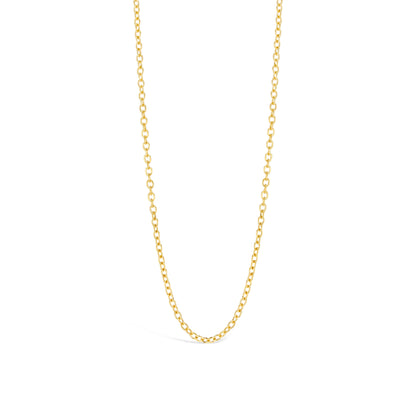 9ct Yellow Gold Hand-Hammered Fine Chain – Solid Gold Cable Chain (1.3mm), 40–60cm
