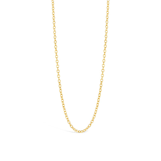 9ct Yellow Gold Hand-Hammered Fine Chain – Solid Gold Cable Chain (1.3mm), 40–60cm