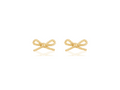 9ct Yellow Gold Twisted Bow Stud Earrings on neutral background