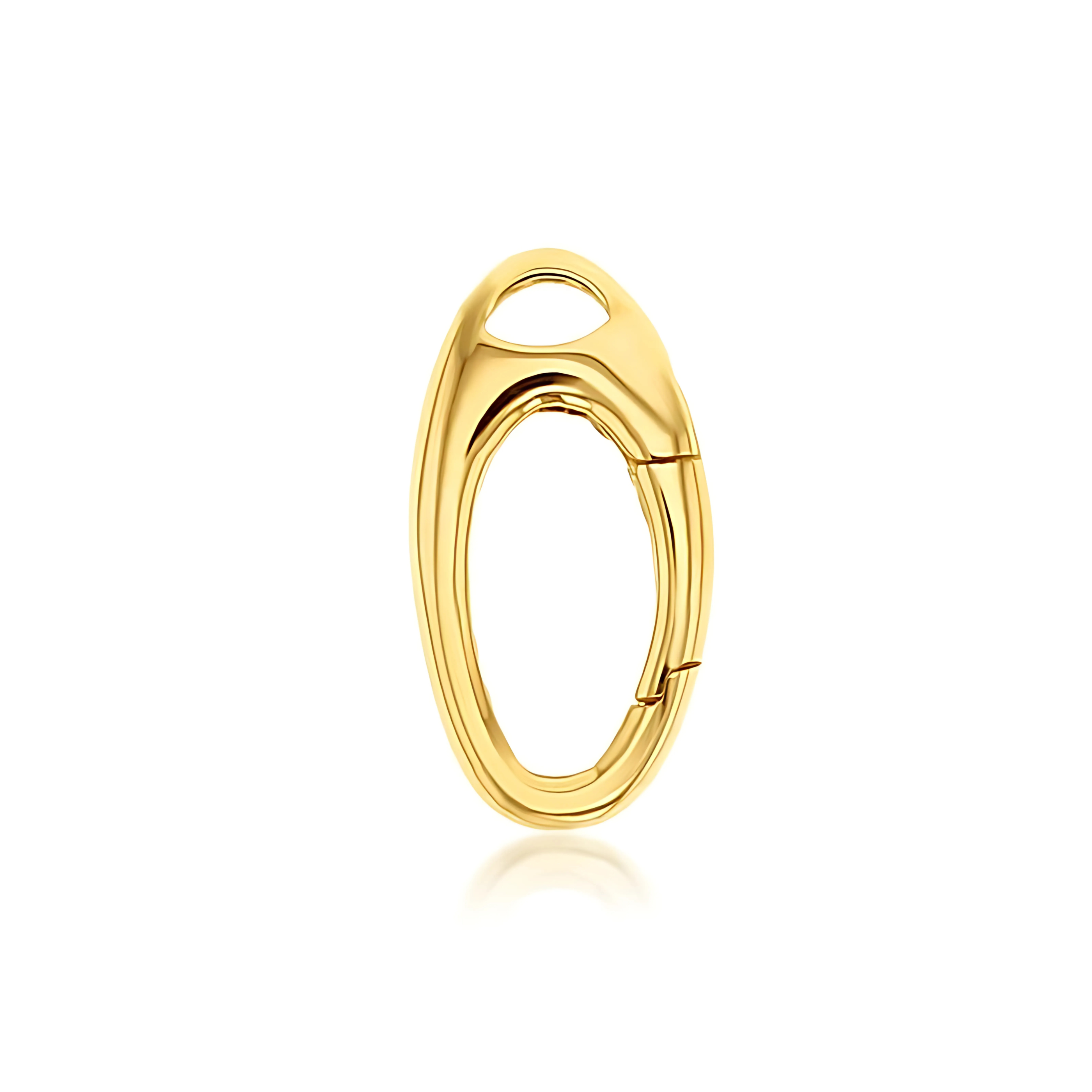 9ct yellow gold large oval connector displayed on neutral background