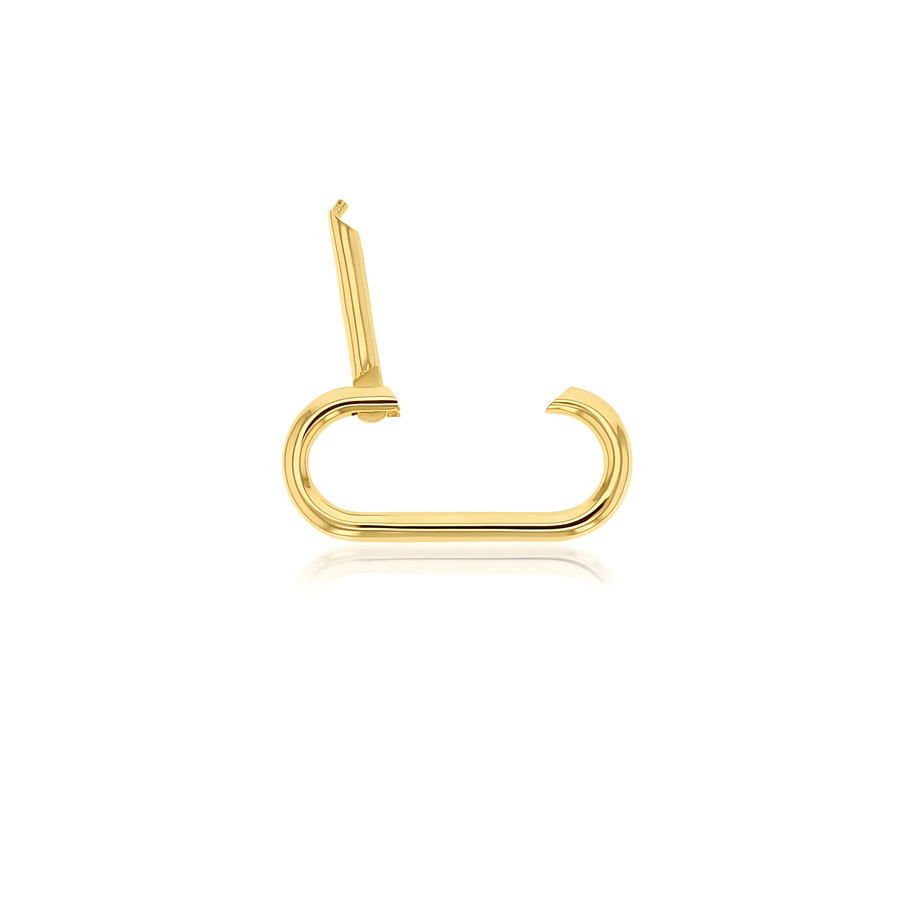 9ct yellow gold oval connector on neutral background