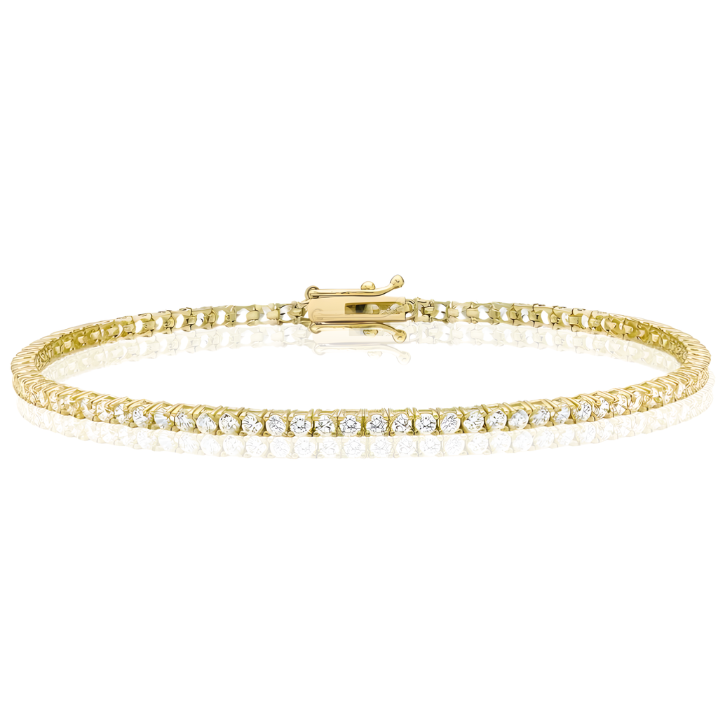 Gold Tennis Bracelet with Cubic Zirconia