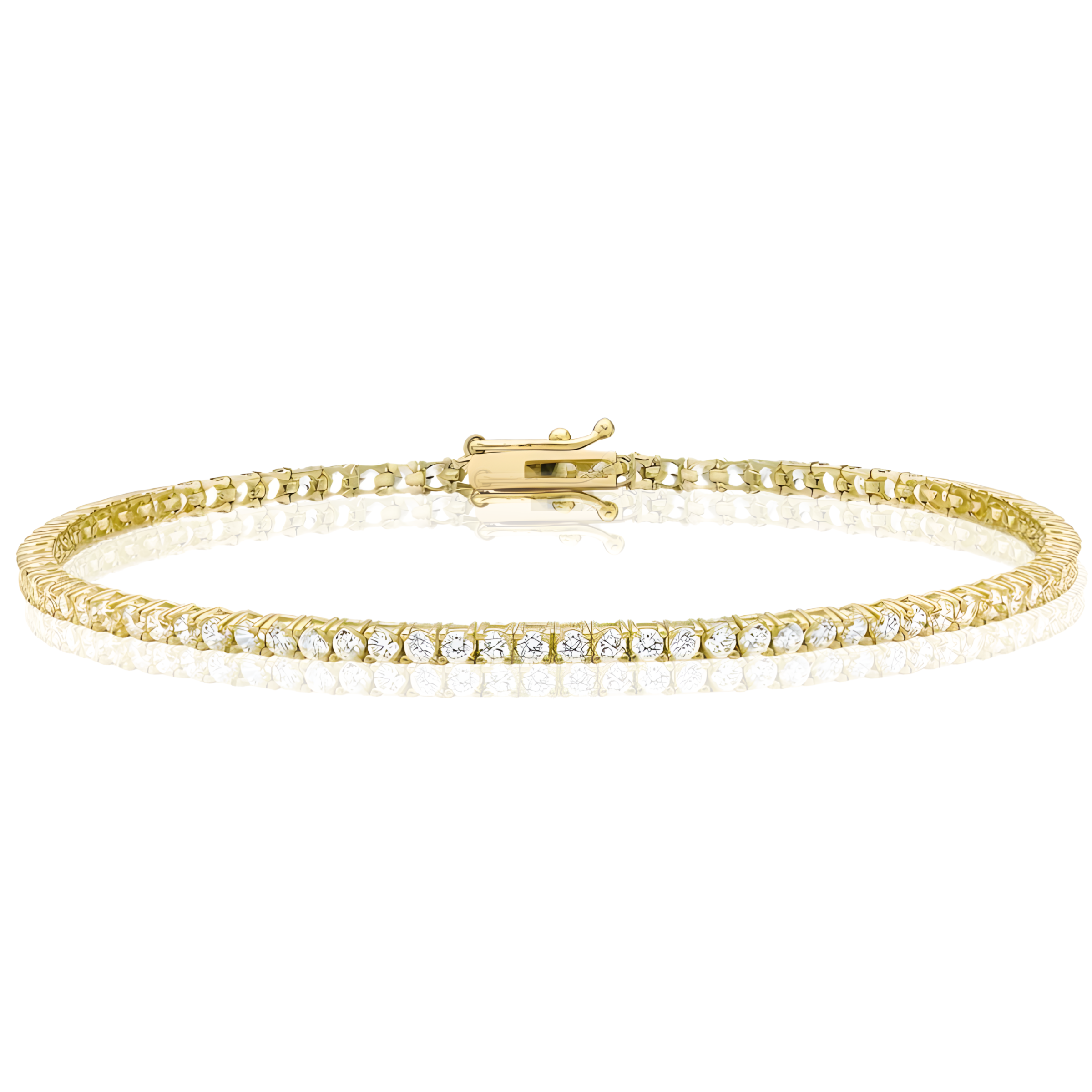Gold Tennis Bracelet with Cubic Zirconia