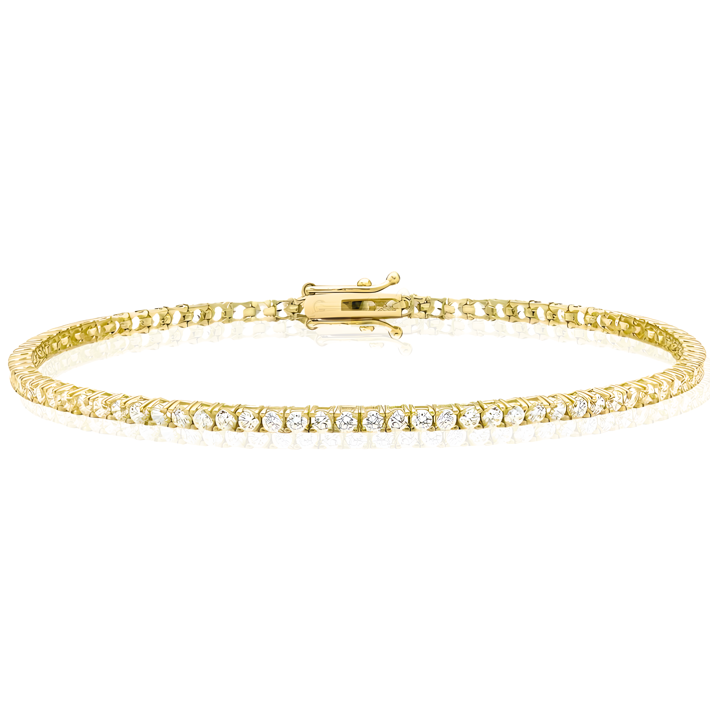 Gold Tennis Bracelet with Cubic Zirconia