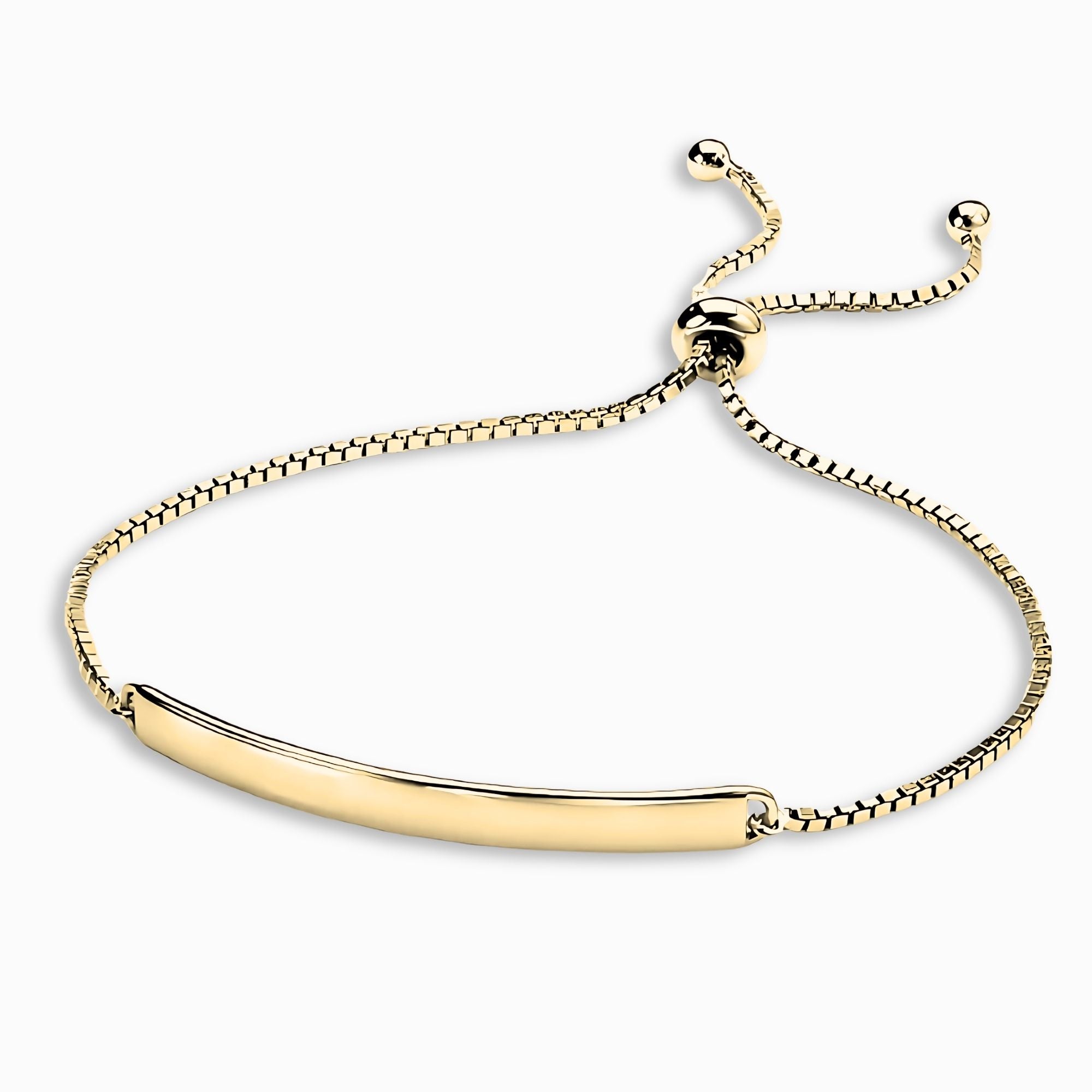 Gold Plated Sterling Silver ID Slider Bracelet