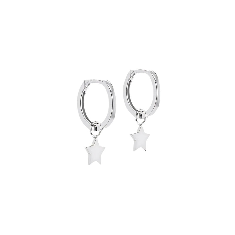 Silver Star Huggy Earrings - RubyJade 