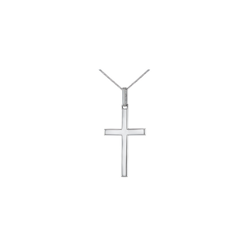 Silver Large Cross Pendant - RubyJade 