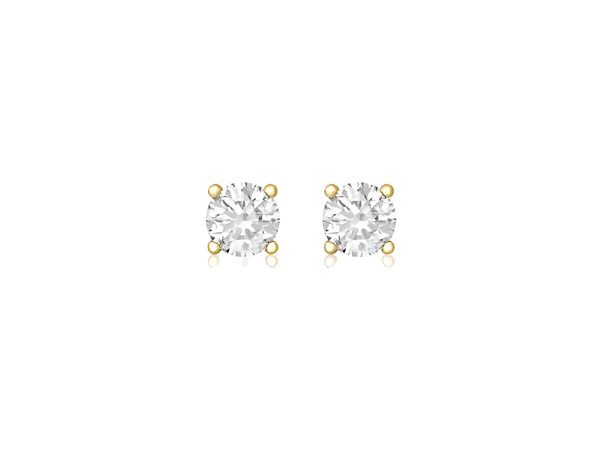Pair of cubic stud earrings on a white background