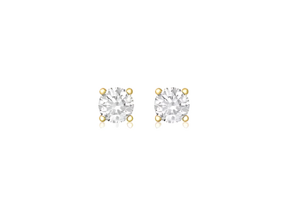 Pair of cubic stud earrings on a white background