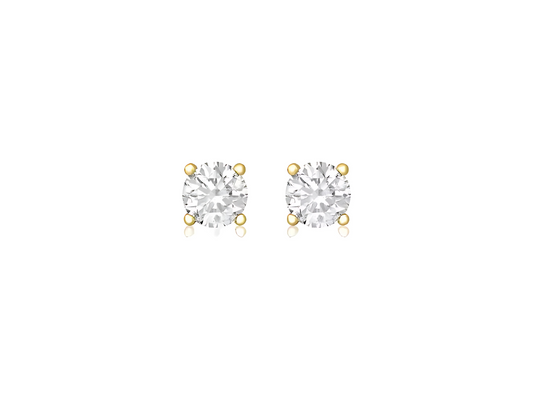 Pair of cubic stud earrings on a white background