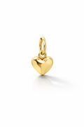 Gold heart-shaped pendant on a white background