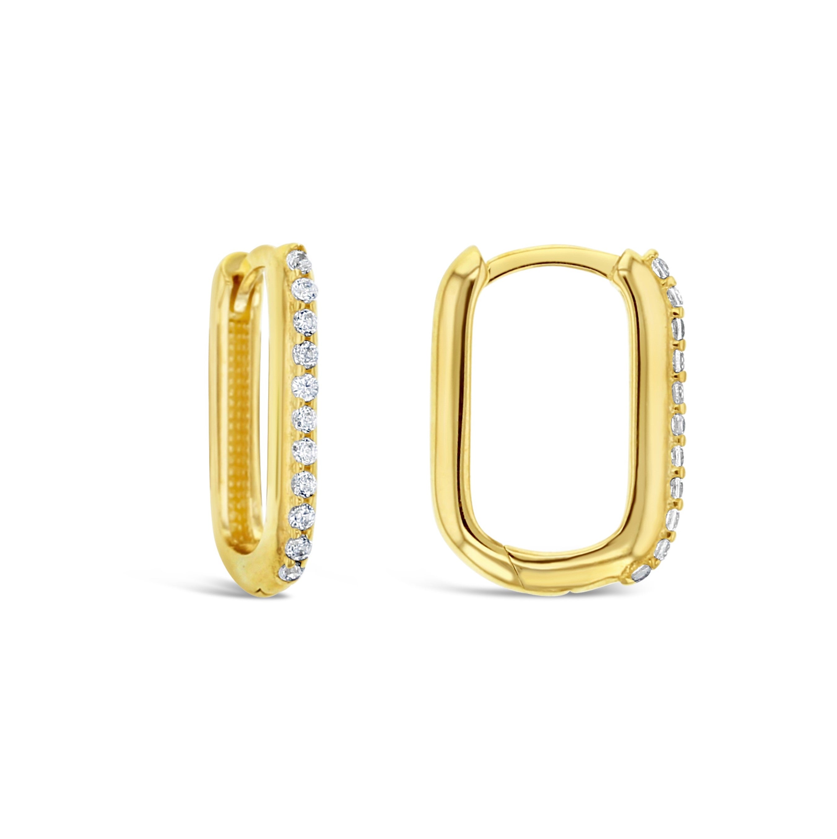 9 Carat Gold Cubic Zirconia Huggie Earrings - RubyJade 