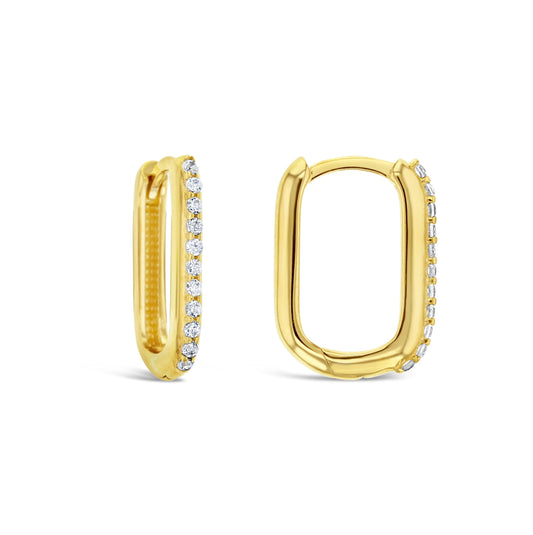 9 Carat Gold Cubic Zirconia Huggie Earrings - RubyJade 