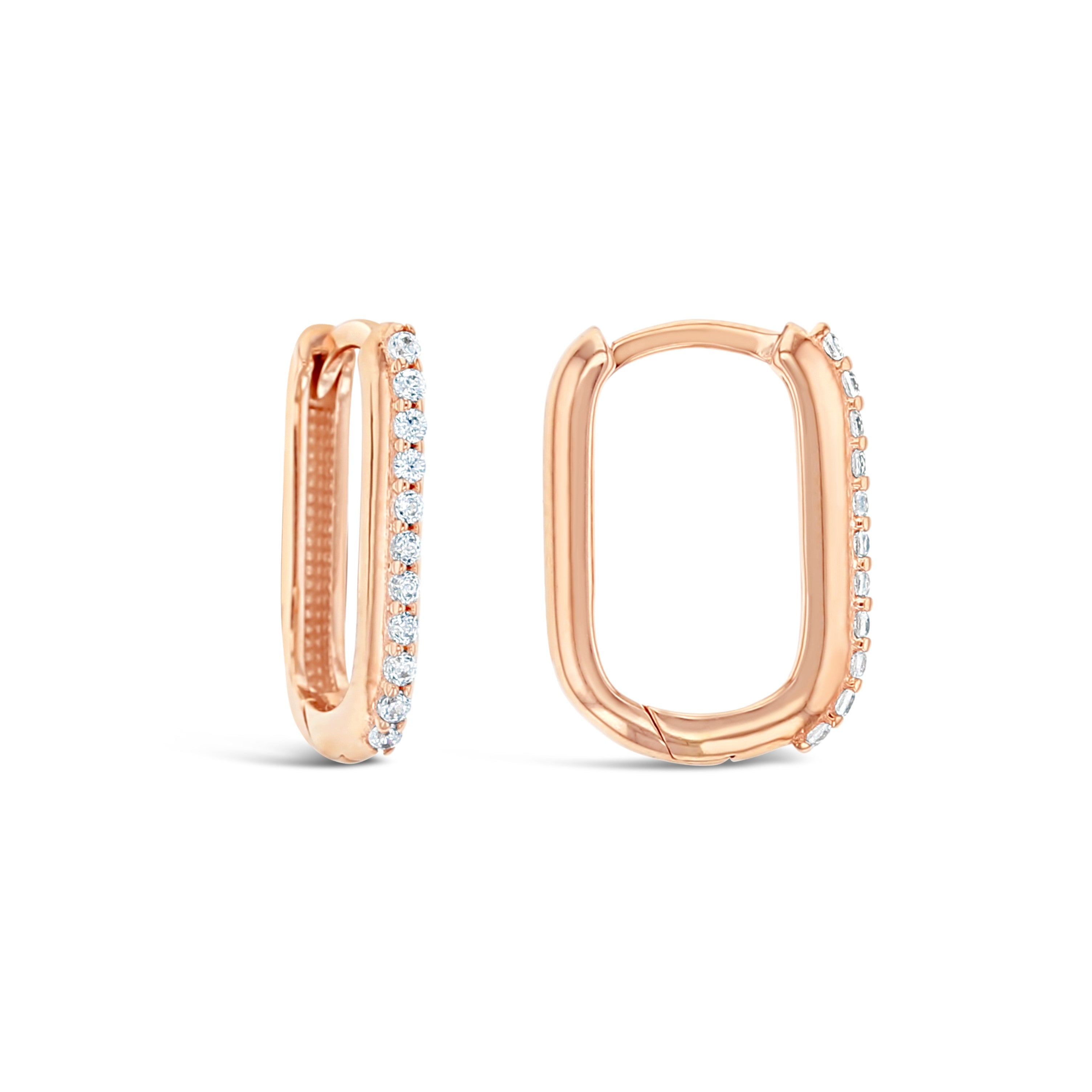 9 Carat Gold Cubic Zirconia Huggie Earrings - RubyJade 