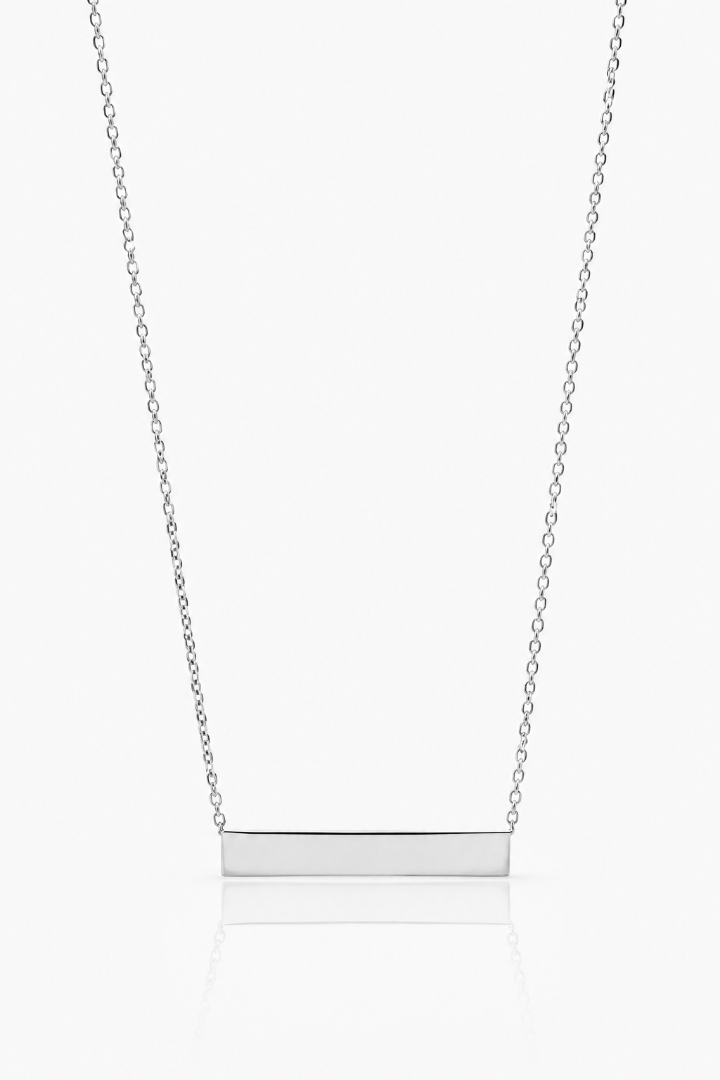 Sterling silver engravable bar necklace