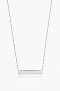 Sterling silver engravable bar necklace