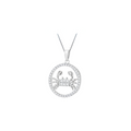 Silver Cancer Zodiac Pendant with CZ - RubyJade 