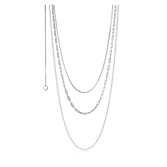 3 Piece 925 Sterling Silver Chain Set - RubyJade 
