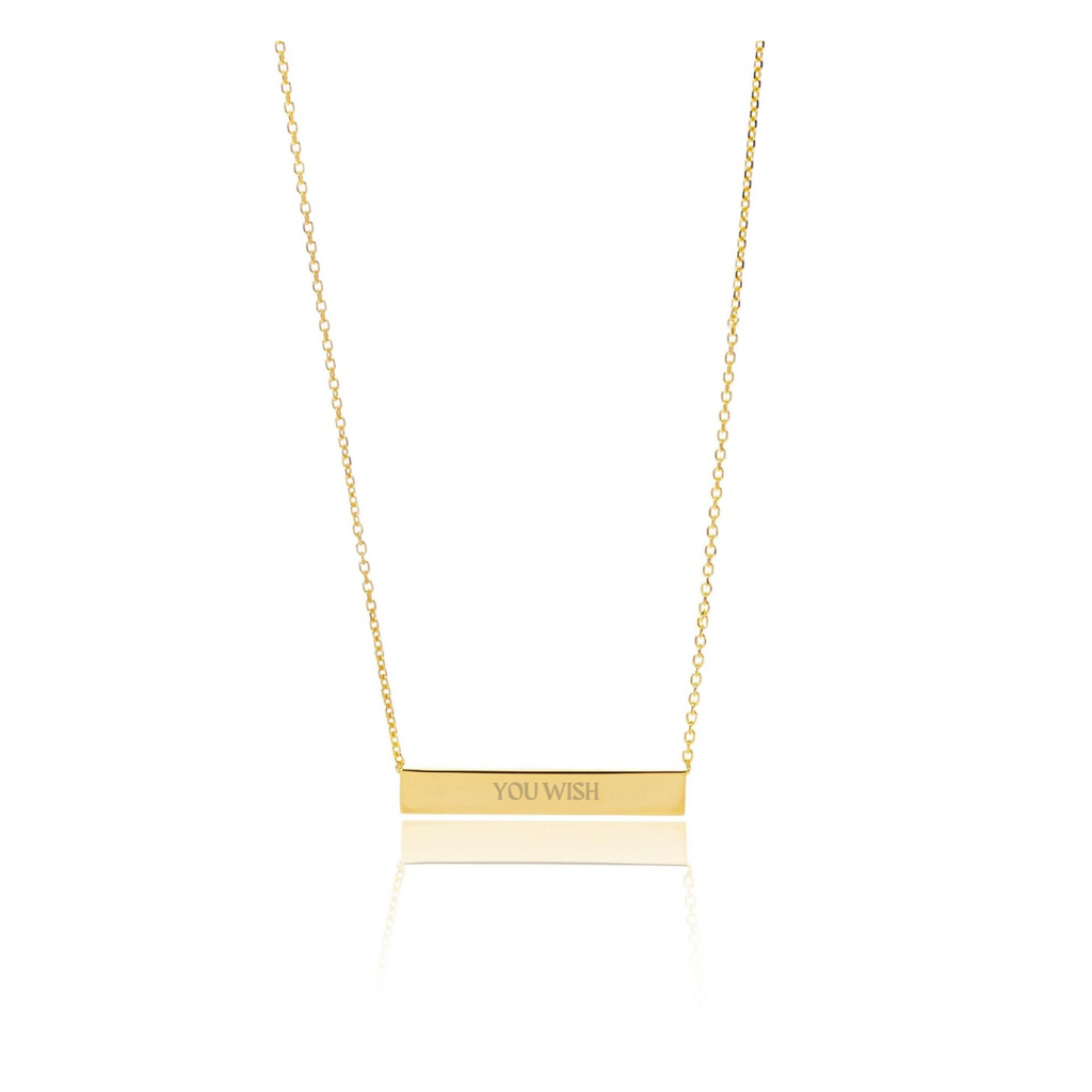 Engravable ID Horizontal Bar Necklace - RubyJade 