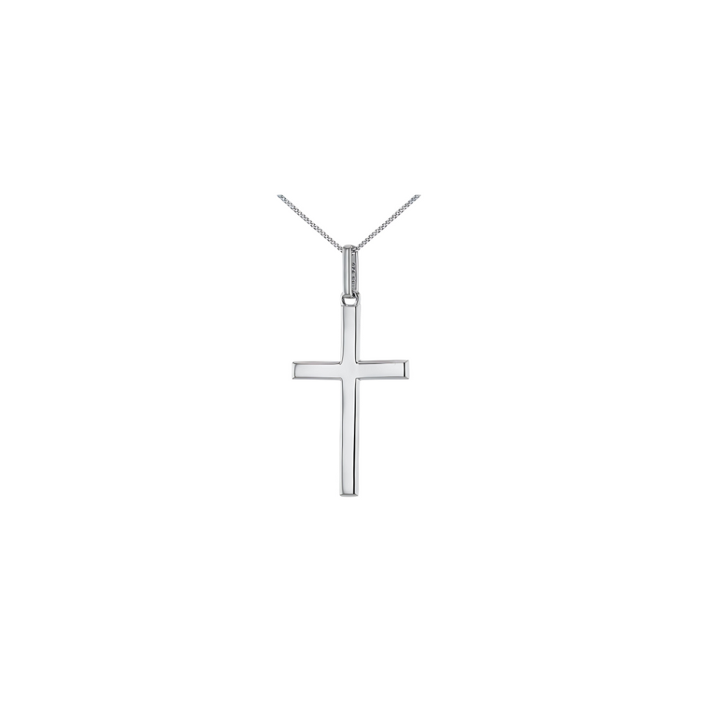 Silver Large Cross Pendant - RubyJade 