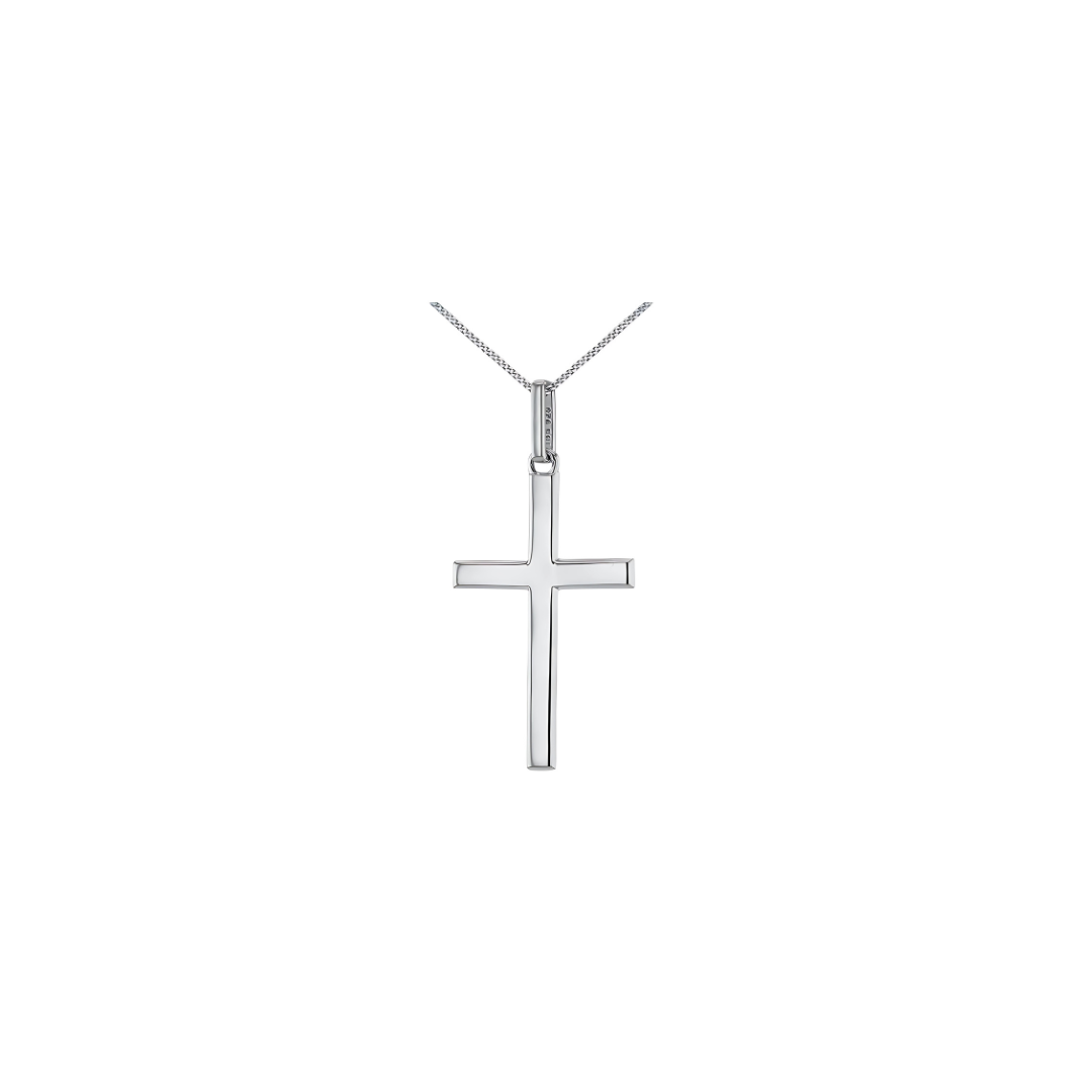 Silver Large Cross Pendant - RubyJade 
