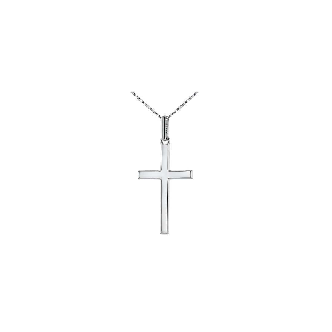 Silver Large Cross Pendant - RubyJade 