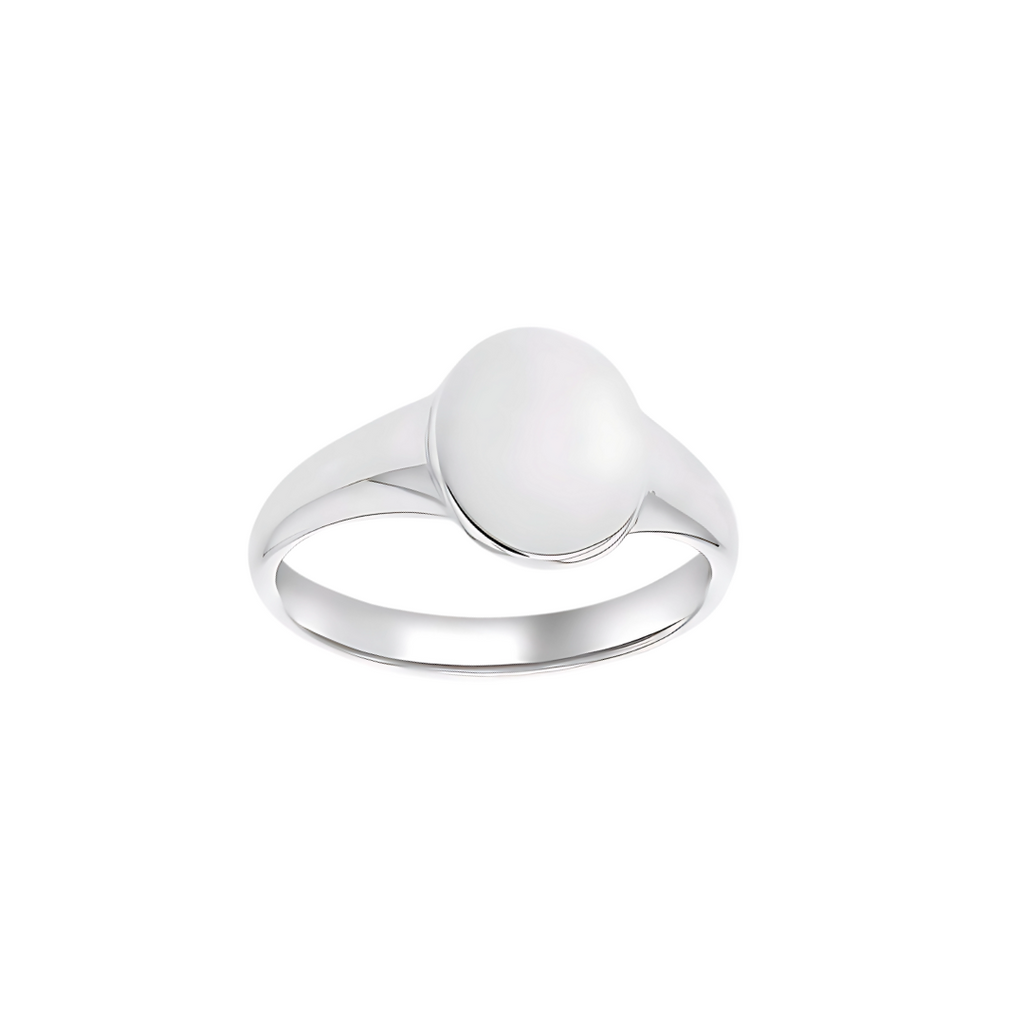 Sterling Silver Oval Signet Ring - RubyJade 