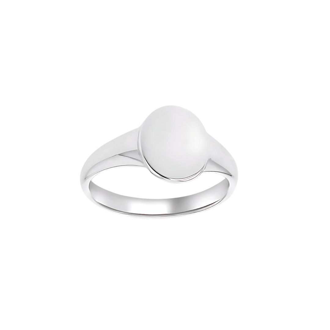 Sterling Silver Oval Signet Ring - RubyJade 