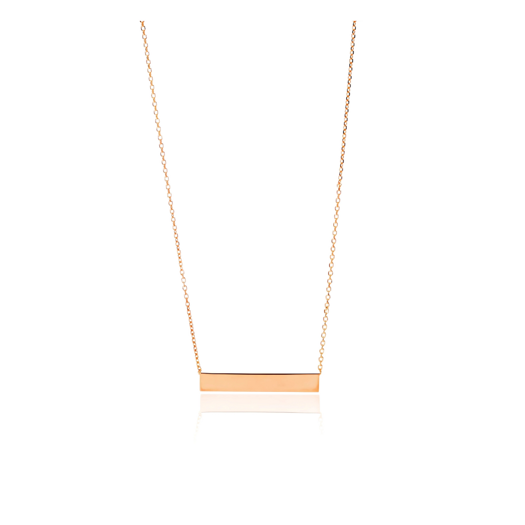Engravable ID Horizontal Bar Necklace - RubyJade 