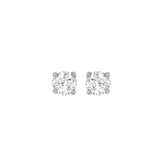 Sterling Silver 5mm Cubic Zirconia Stud Earrings - RubyJade 